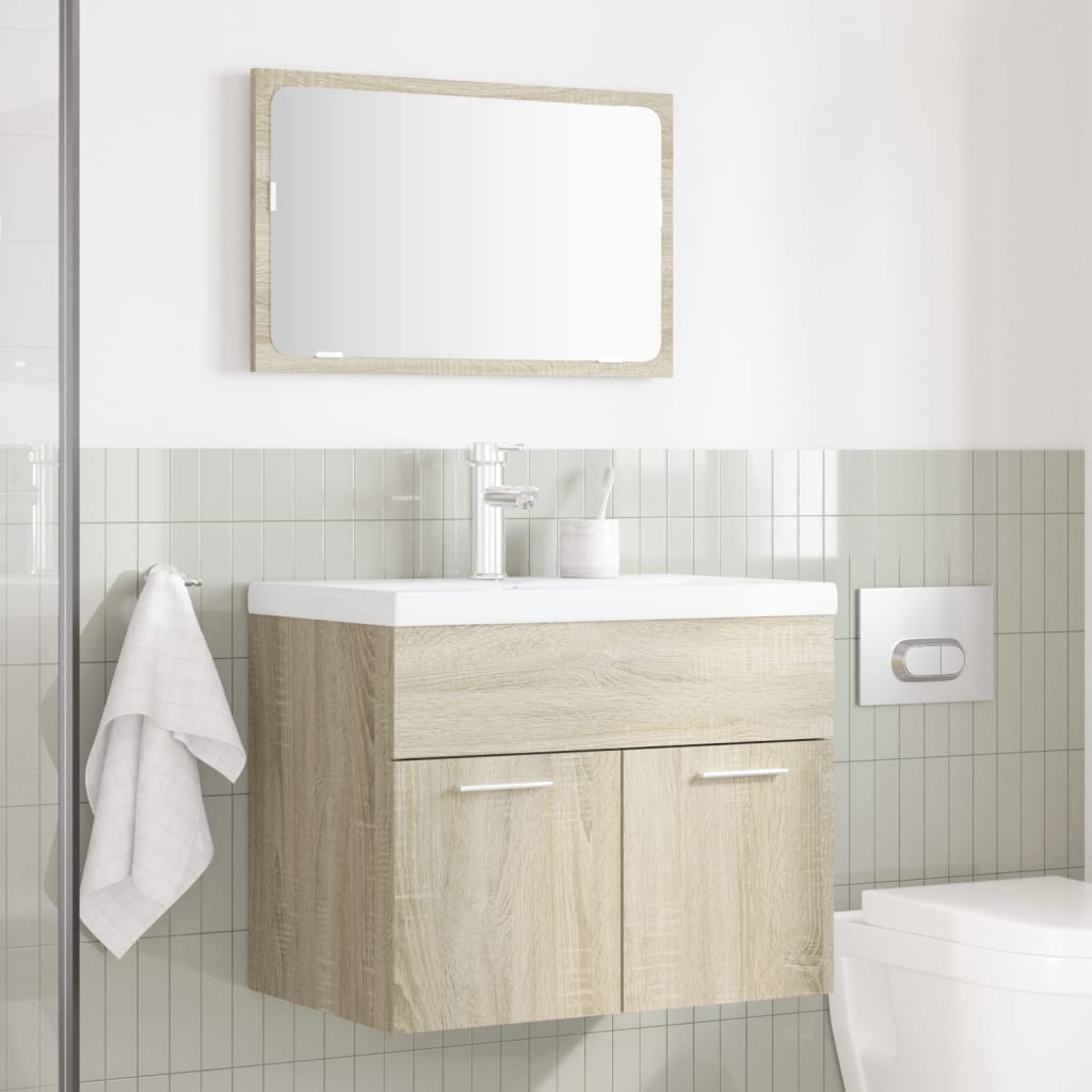 2 Piece Bathroom Furniture Set Sonoma Oak Engineered Wood