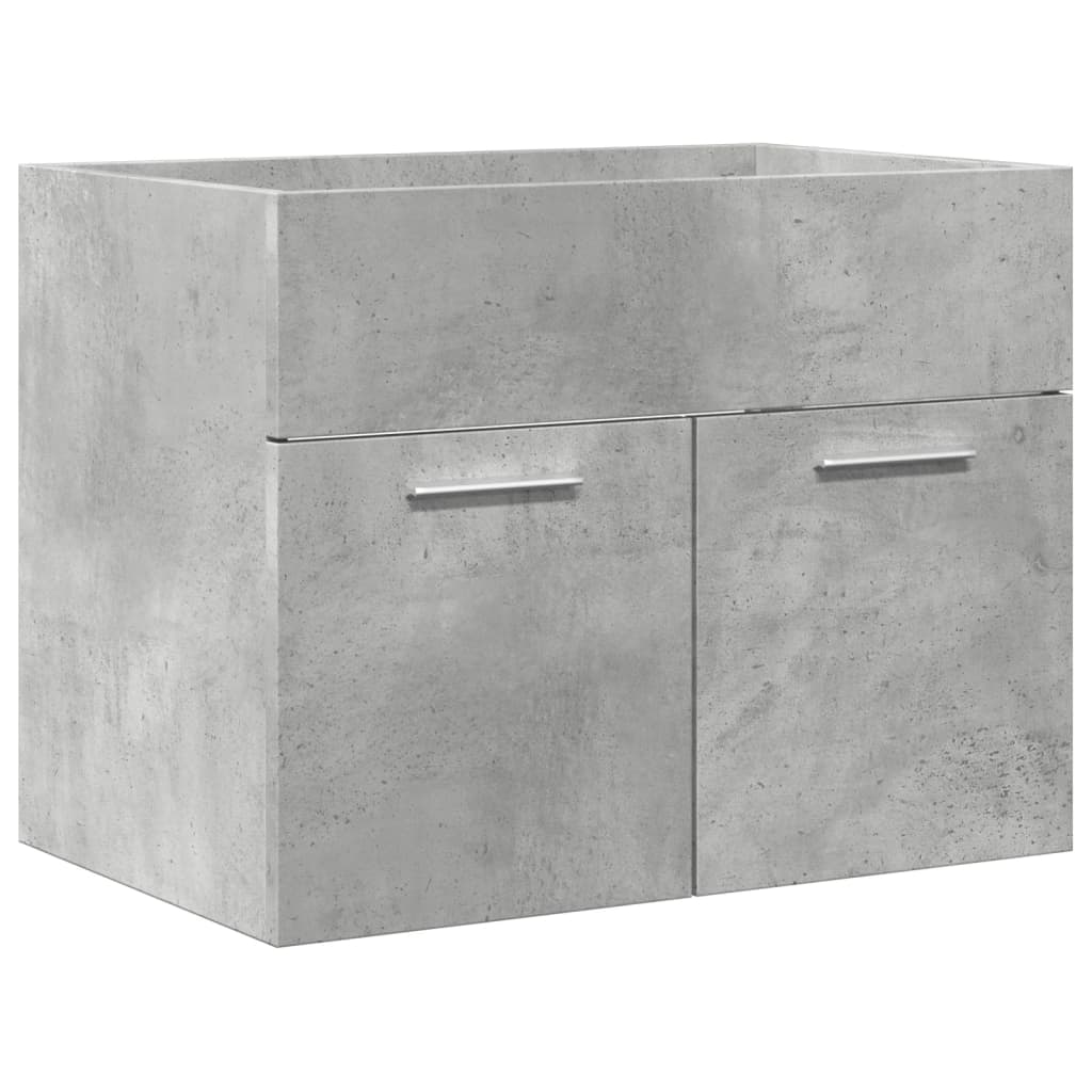 2 Piece Bathroom Furniture Set Concrete Grey Engineered Wood