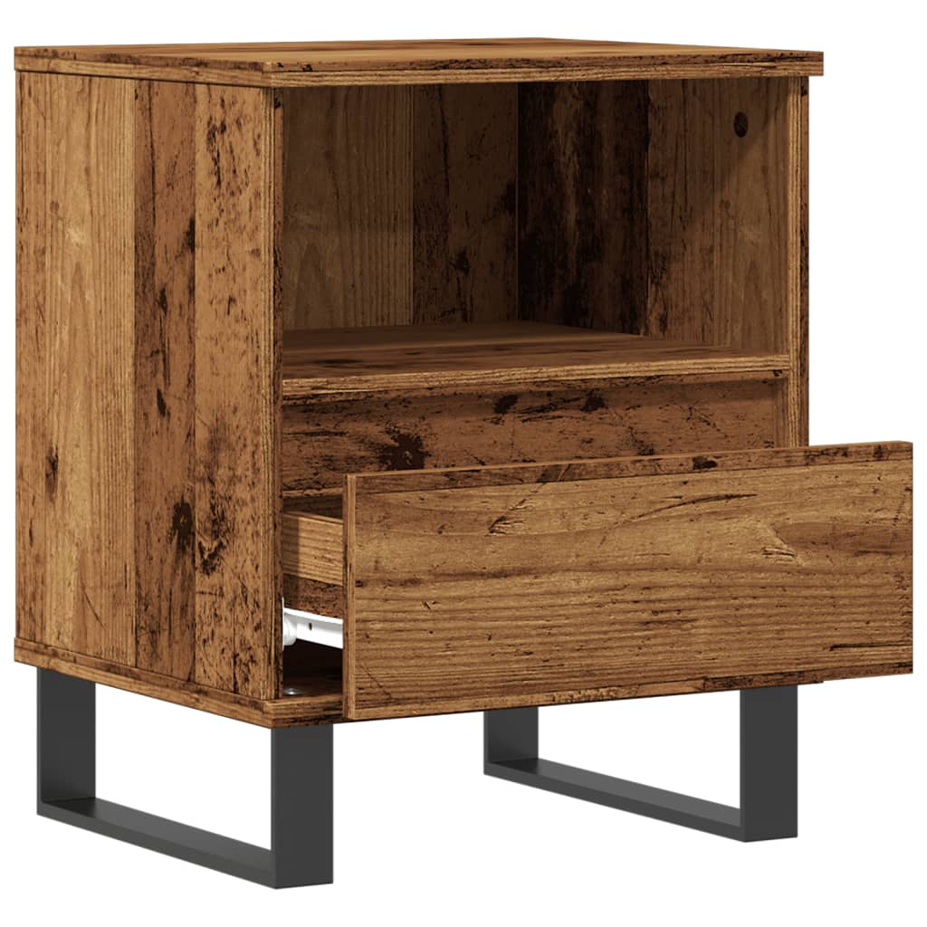 Bedside Cabinets 2 pcs Old Wood 40x35x50 cm Engineered Wood