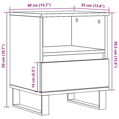 Bedside Cabinets 2 pcs Old Wood 40x35x50 cm Engineered Wood