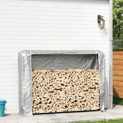 Firewood Rack with Rain Cover 200x25x150 cm Galvanised steel