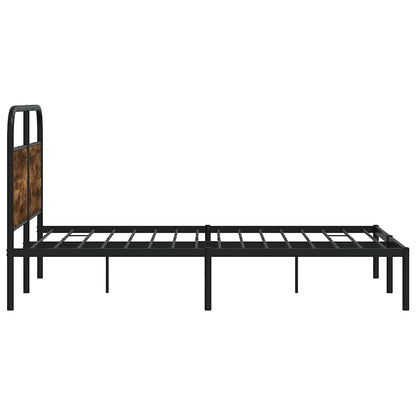 Bed Frame Without Mattress 120x190 cm Small Double Smoked Oak Engineered Wood