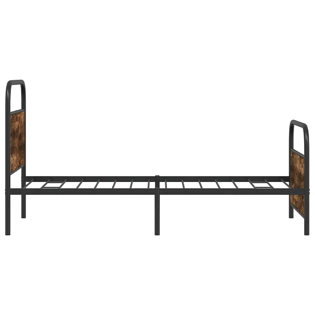 Bed Frame Without Mattress 90x190 cm Single Smoked Oak Engineered Wood