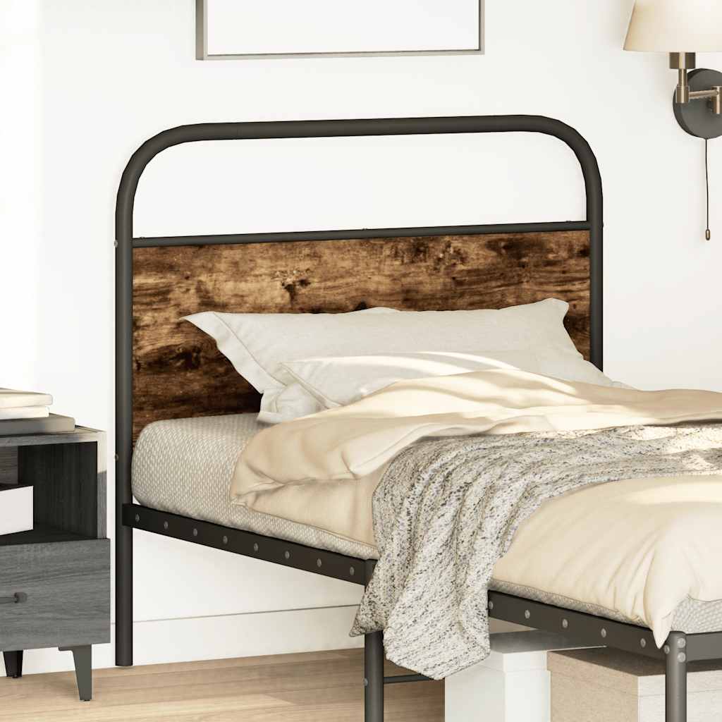 Headboard Smoked Oak 107 cm Steel and Engineered Wood