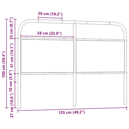 Headboard Smoked Oak 120 cm Steel and Engineered Wood