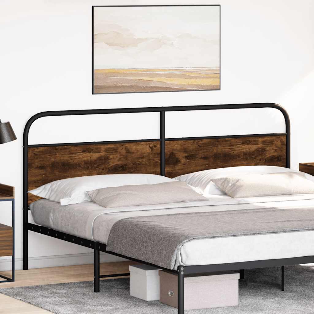 Headboard Smoked Oak 190 cm Steel and Engineered Wood