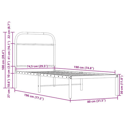 Bed Frame Without Mattress 75x190 cm Small Single Sonoma Oak Engineered Wood