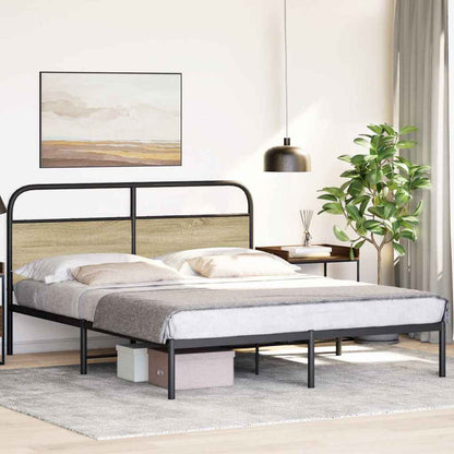 Bed Frame Without Mattress 150x200 cm King Size Sonoma Oak Engineered Wood