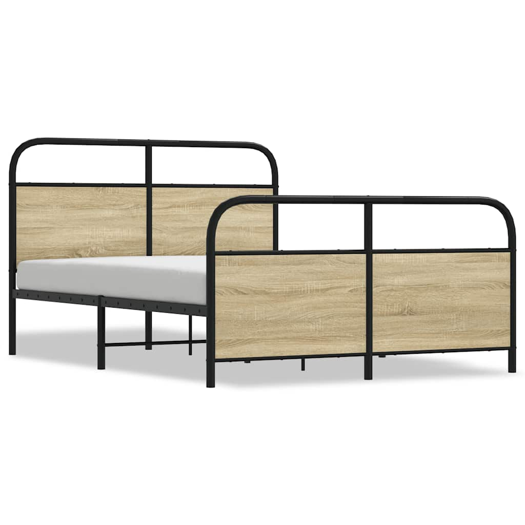 Bed Frame Without Mattress 120x190 cm Small Double Sonoma Oak Engineered Wood