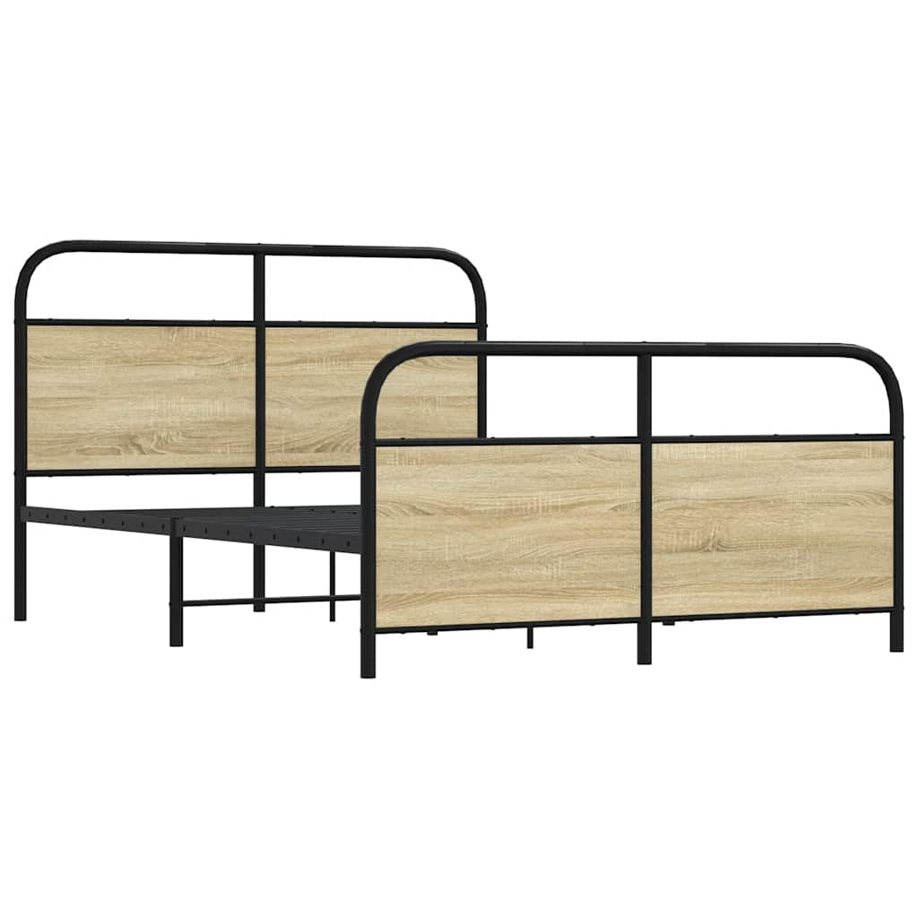 Bed Frame Without Mattress 120x190 cm Small Double Sonoma Oak Engineered Wood