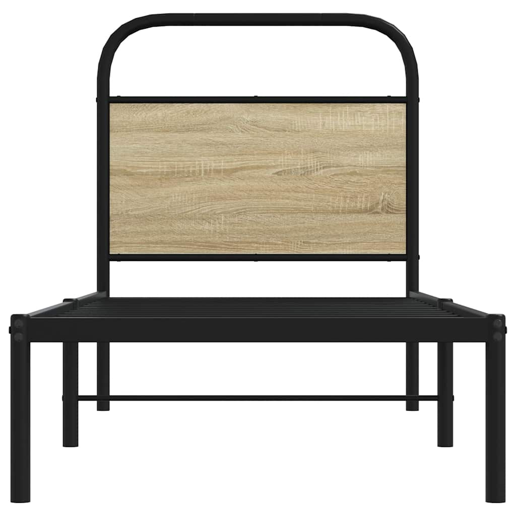 Headboard Sonoma Oak 75 cm Steel and Engineered Wood