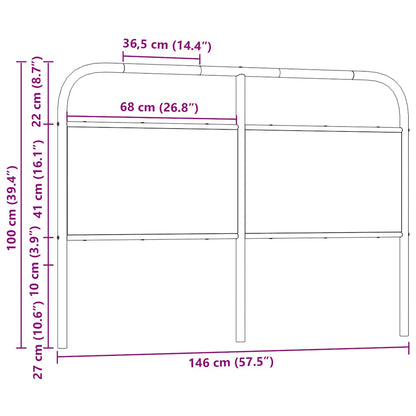 Headboard Sonoma Oak 140 cm Steel and Engineered Wood