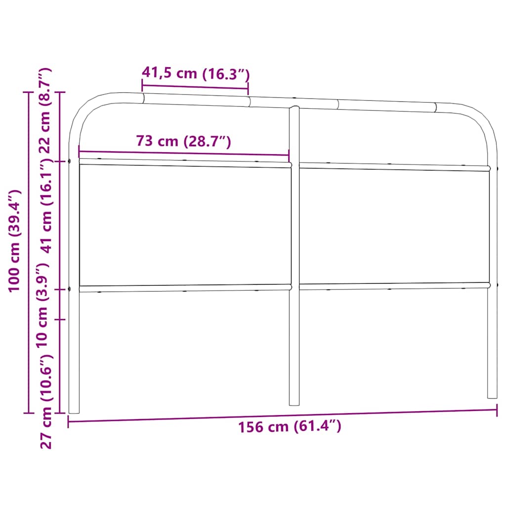 Headboard Sonoma Oak 150 cm Steel and Engineered Wood