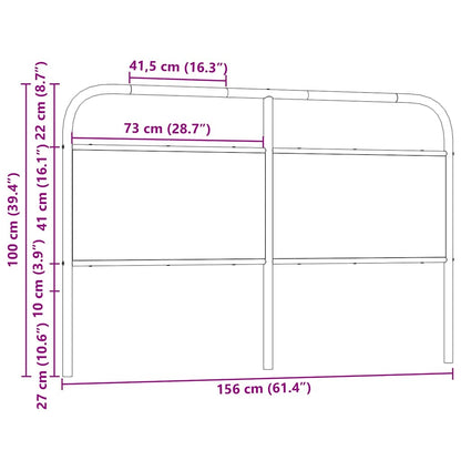 Headboard Sonoma Oak 150 cm Steel and Engineered Wood