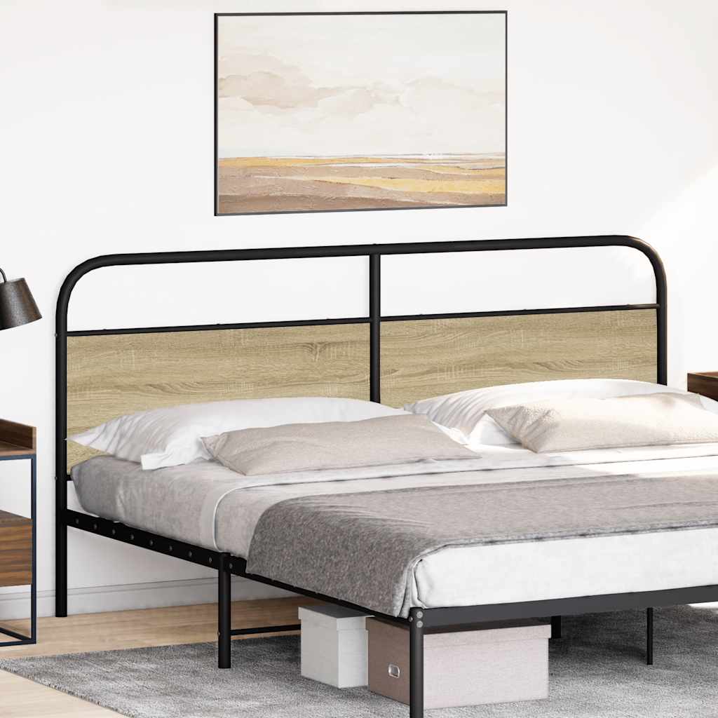 Headboard Sonoma Oak 190 cm Steel and Engineered Wood