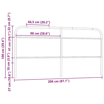 Headboard Sonoma Oak 200 cm Steel and Engineered Wood