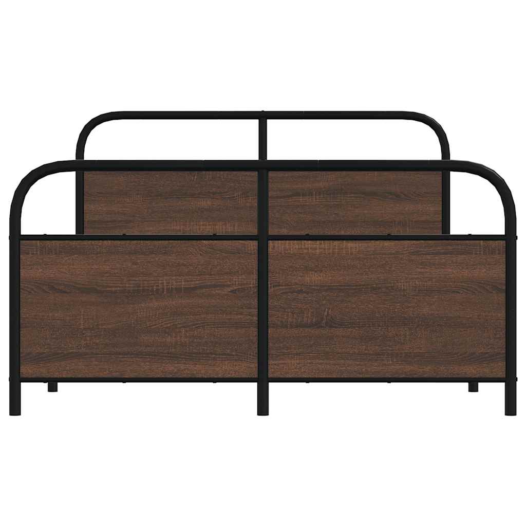 Bed Frame Without Mattress 120x190 cm Small Double Brown Oak Engineered Wood