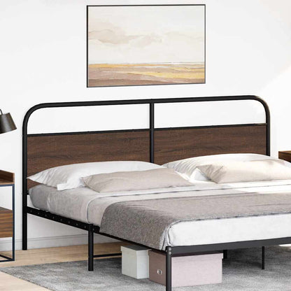 Headboard Brown Oak 180 cm Steel and Engineered Wood