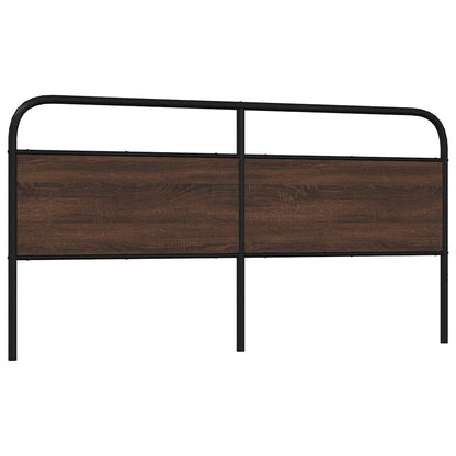 Headboard Brown Oak 180 cm Steel and Engineered Wood