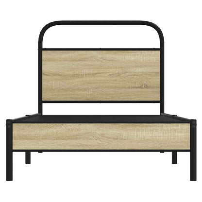 Bed Frame without Mattress 75x190 cm Small Single Sonoma Oak Engineered Wood