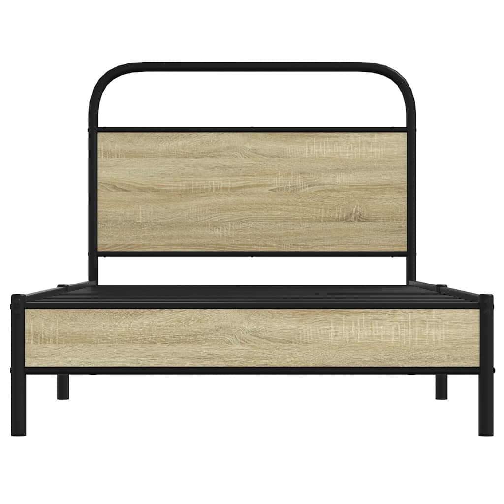 Bed Frame without Mattress 90x190 cm Single Sonoma Oak Engineered Wood