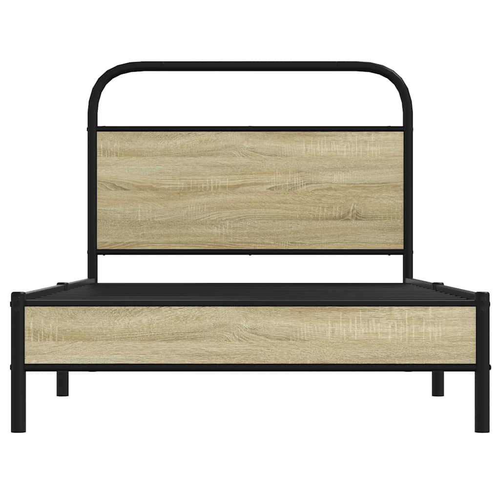 Bed Frame without Mattress 100x200 cm Sonoma Oak Engineered Wood