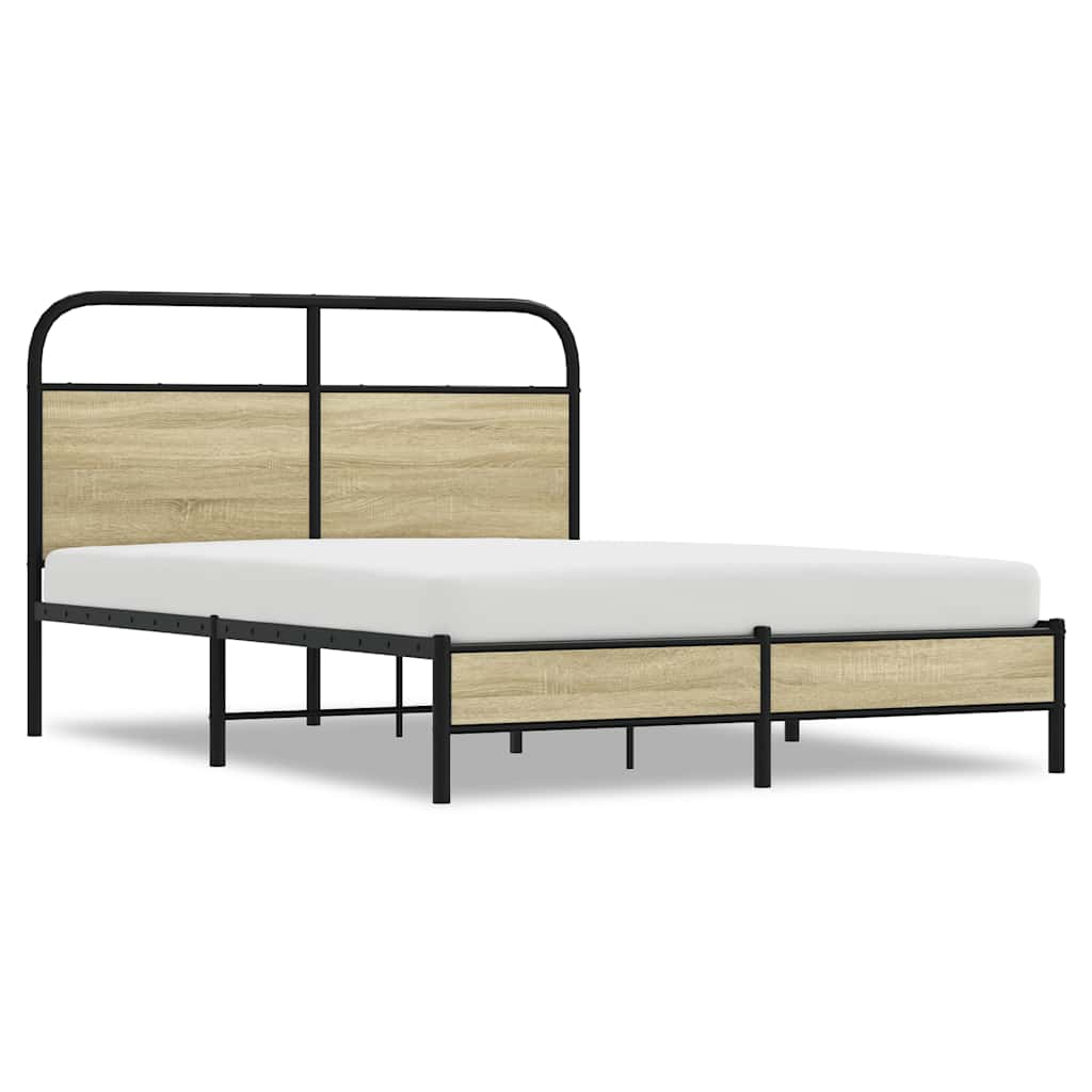 Bed Frame without Mattress 120x190 cm Small Double Sonoma Oak Engineered Wood