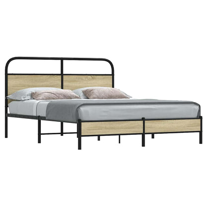 Bed Frame without Mattress 150x200 cm King Size Sonoma Oak Engineered Wood