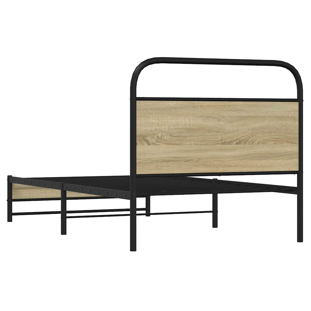 Bed Frame without Mattress 90x190 cm Single Sonoma Oak Engineered Wood