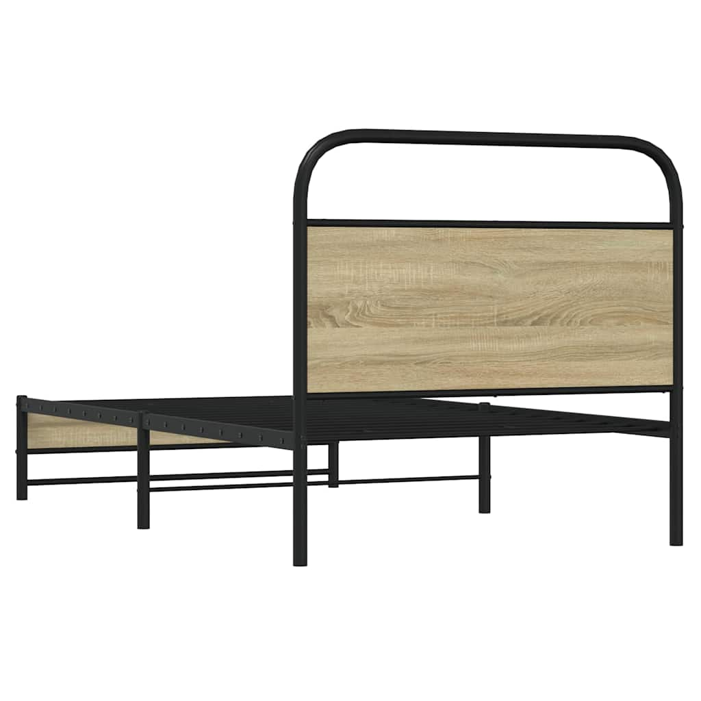 Bed Frame without Mattress 100x200 cm Sonoma Oak Engineered Wood