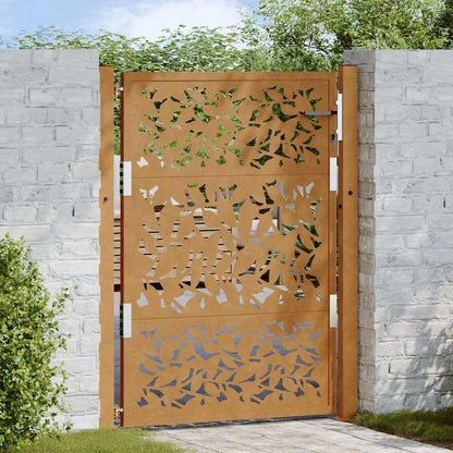 Garden Gate 105x130 cm Weathering Steel Leaf Design