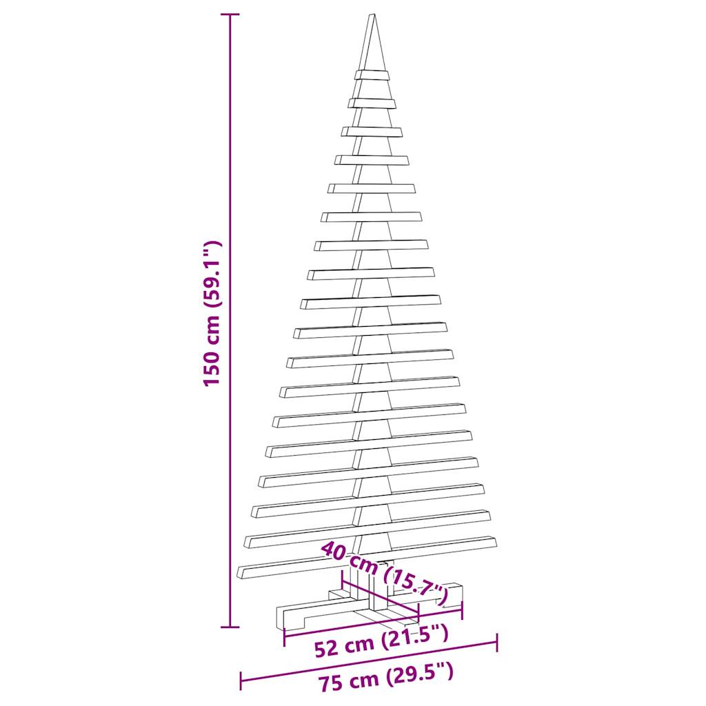 Wooden Christmas Tree for Decoration 150 cm Solid Wood Pine