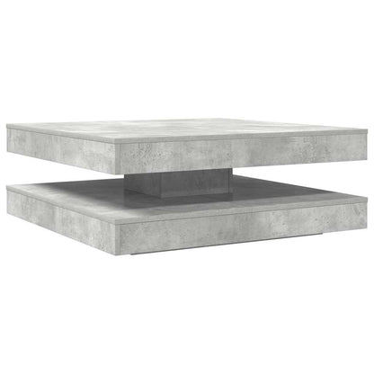 Coffee Table 360-Degree Rotatable Concrete Grey 90x90x34.5 cm