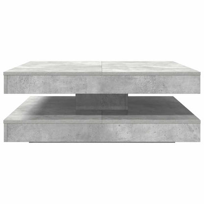 Coffee Table 360-Degree Rotatable Concrete Grey 90x90x34.5 cm