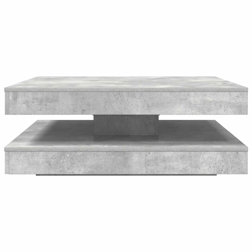 Coffee Table 360-Degree Rotatable Concrete Grey 90x90x34.5 cm