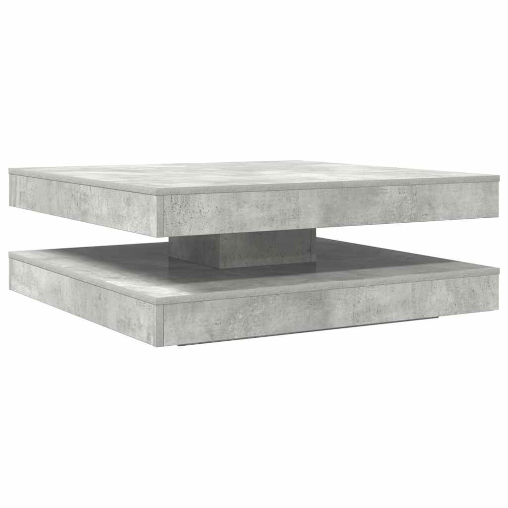 Coffee Table 360-Degree Rotatable Concrete Grey 90x90x34.5 cm