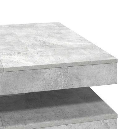 Coffee Table 360-Degree Rotatable Concrete Grey 90x90x34.5 cm