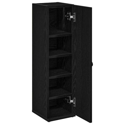 Bathroom Cabinet with Roll Holder Black 20.5x22x72 cm