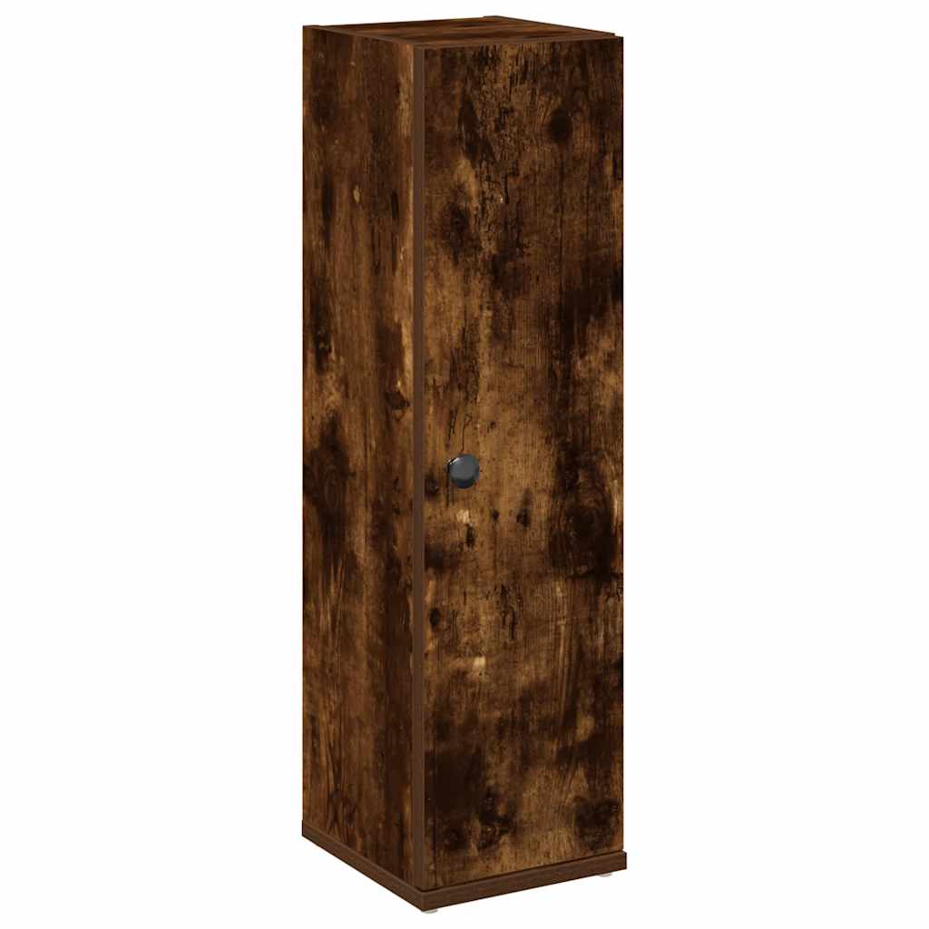 Bathroom Cabinet with Roll Holder Smoked Oak 20.5x22x72 cm