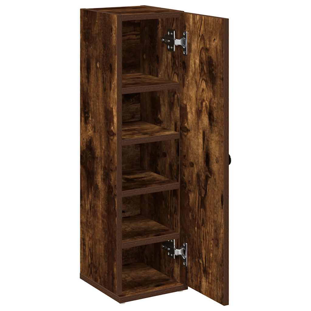 Bathroom Cabinet with Roll Holder Smoked Oak 20.5x22x72 cm