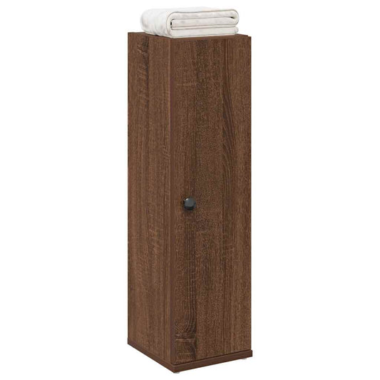 Bathroom Cabinet with Roll Holder Brown Oak 20.5x22x72 cm