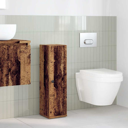 Bathroom Cabinet with Roll Holder Old Wood 20.5x22x72 cm