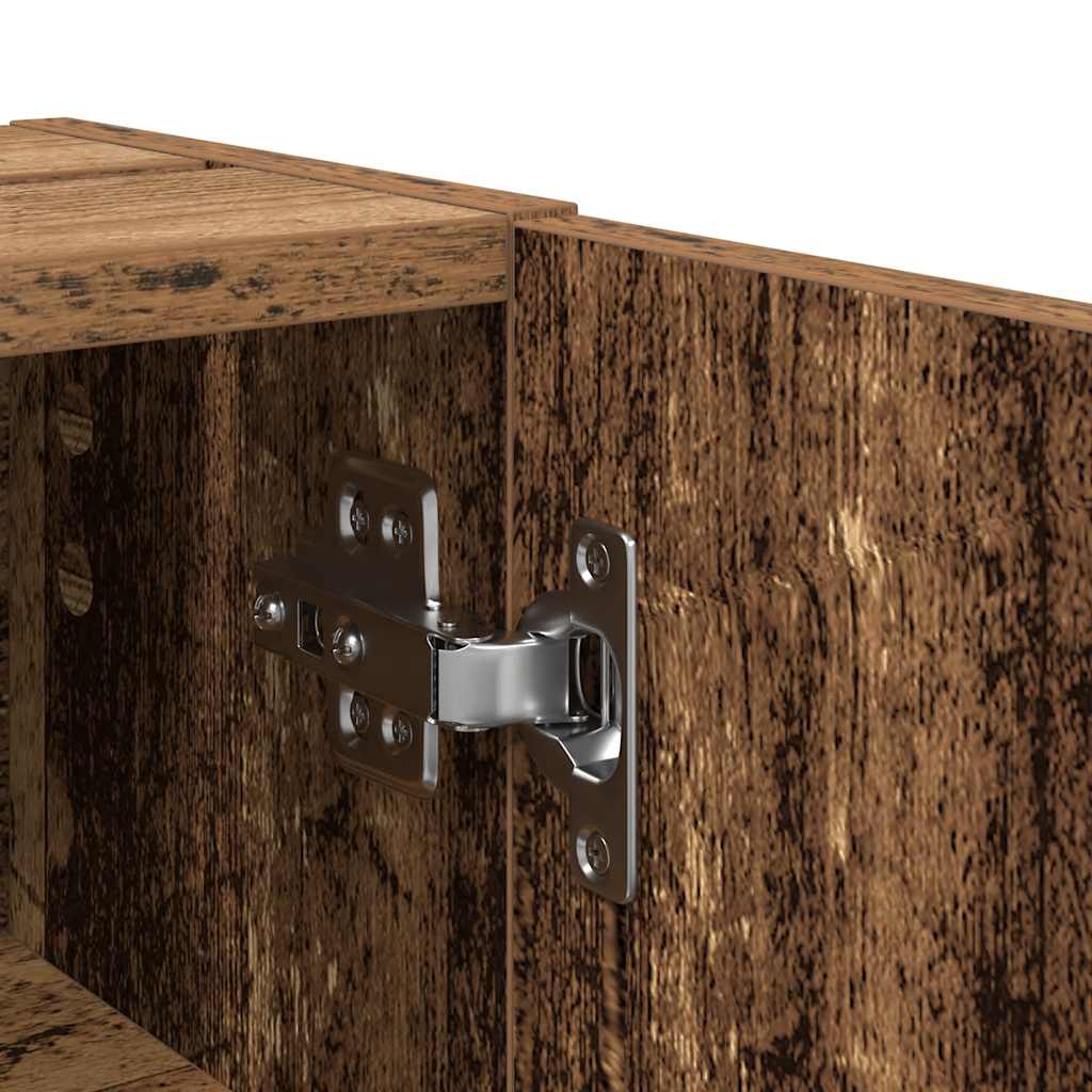 Bathroom Cabinet with Roll Holder Old Wood 20.5x22x72 cm