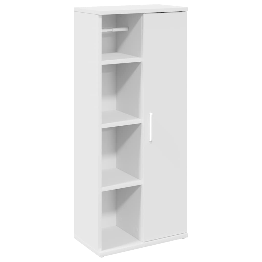 Bathroom Cabinet with Roll Holder White 39x22x90 cm