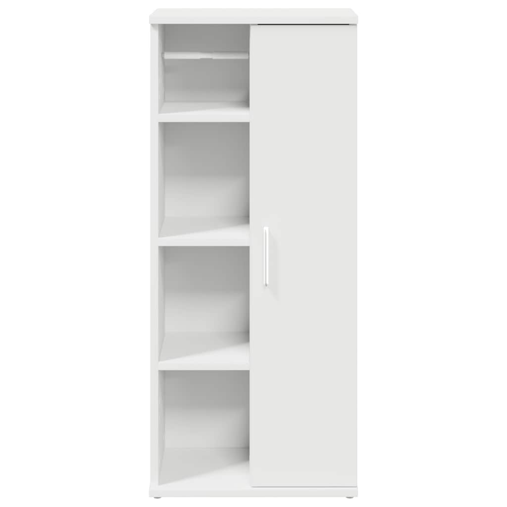 Bathroom Cabinet with Roll Holder White 39x22x90 cm