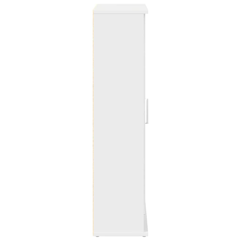 Bathroom Cabinet with Roll Holder White 39x22x90 cm