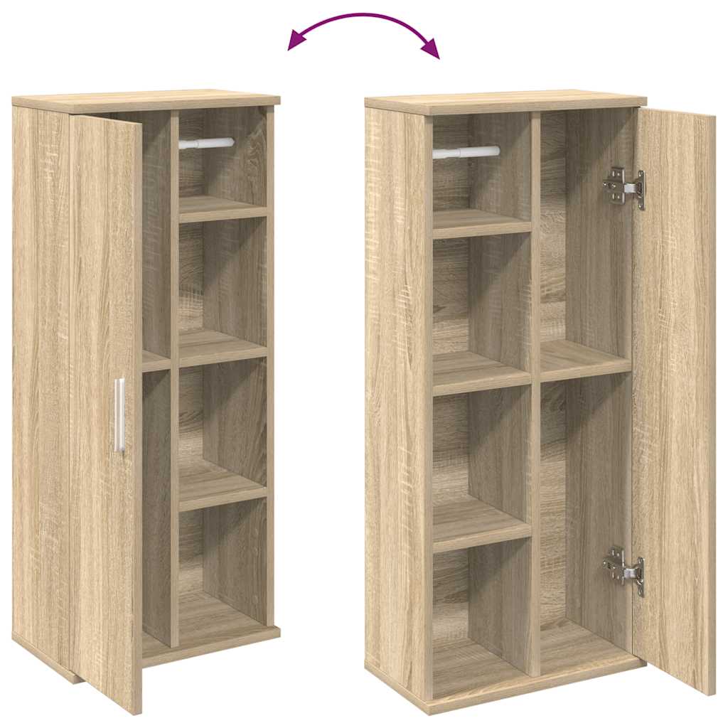 Bathroom Cabinet with Roll Holder Sonoma Oak 39x22x90 cm