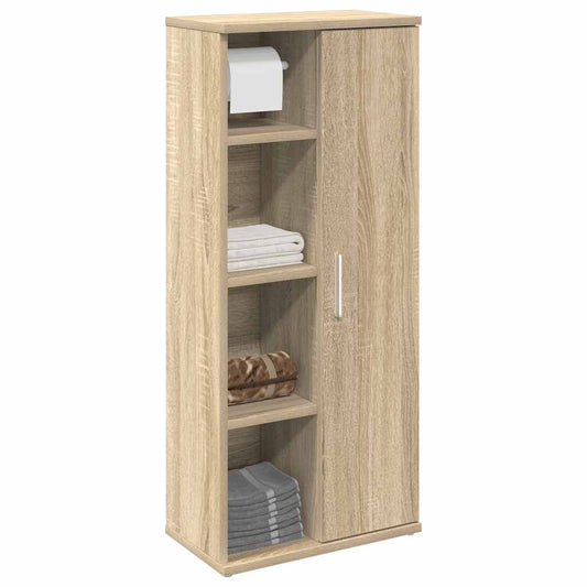 Bathroom Cabinet with Roll Holder Sonoma Oak 39x22x90 cm