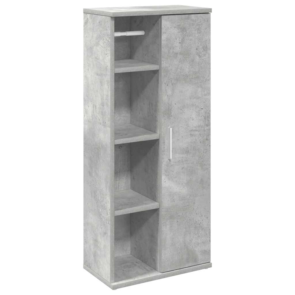 Bathroom Cabinet with Roll Holder Concrete Grey 39x22x90 cm