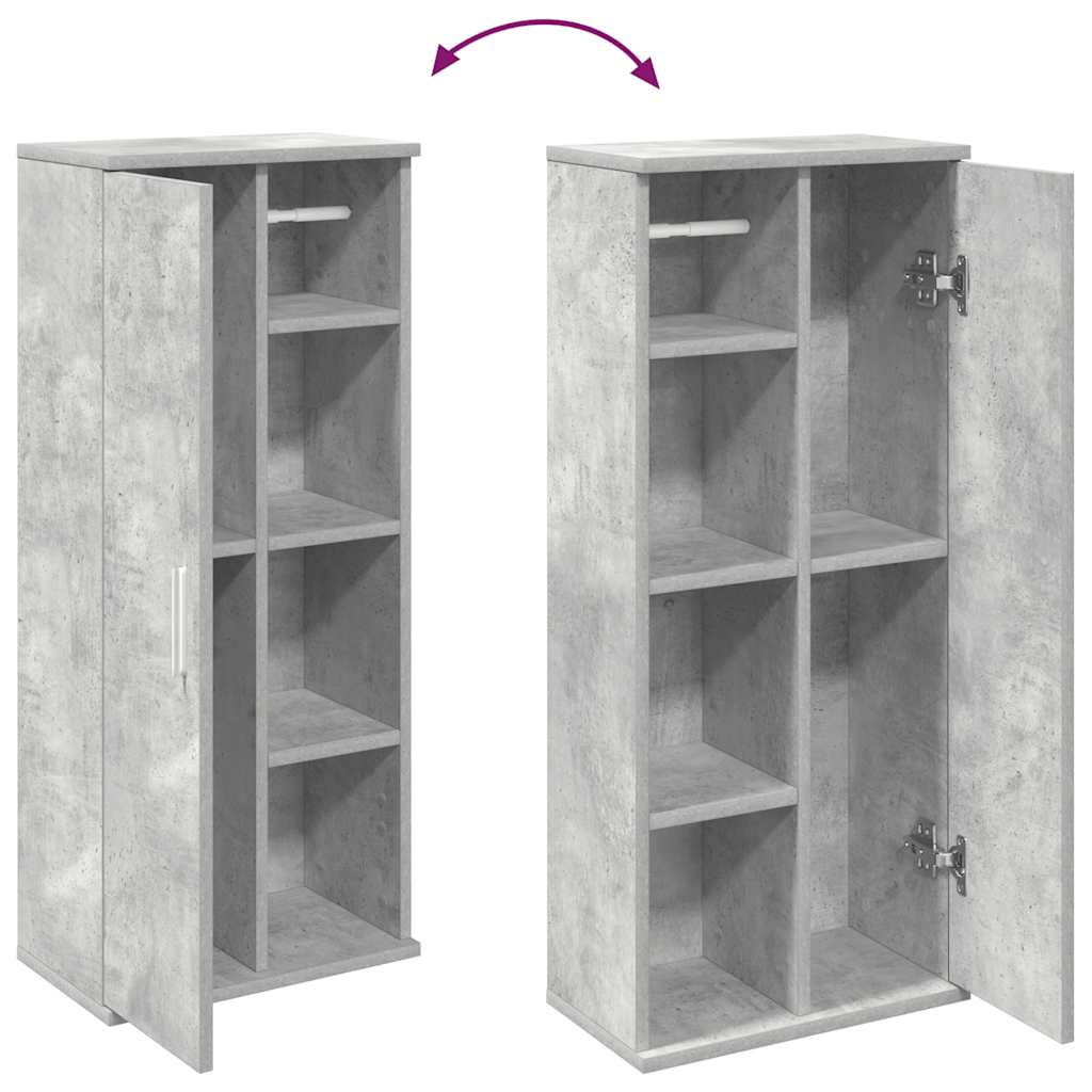 Bathroom Cabinet with Roll Holder Concrete Grey 39x22x90 cm